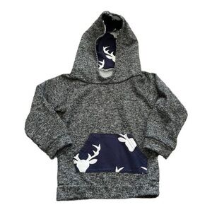 HOODIE cotton marble grey Boys 100/3 US kangaroo pocket long sleeves